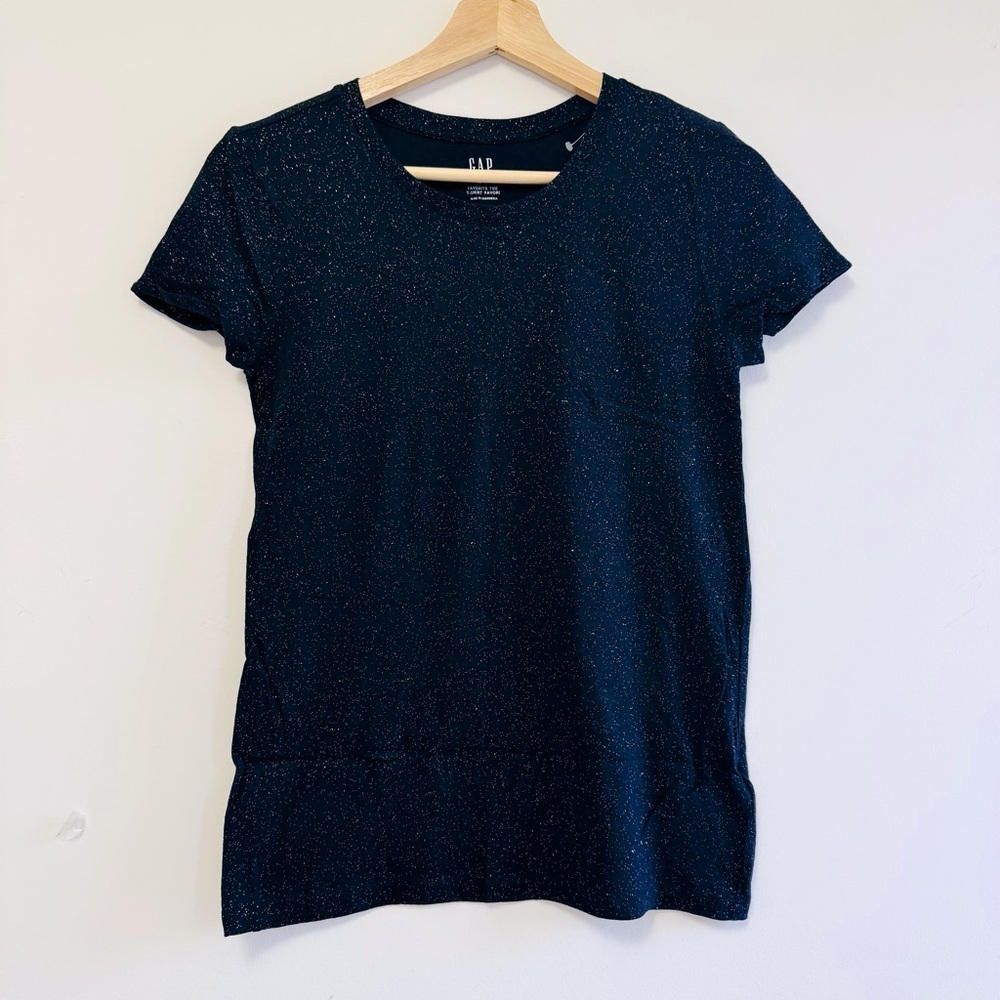 New! GAP Black Silver Shine T-Shirt